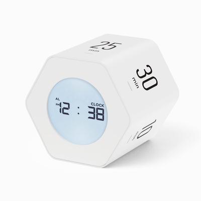 Mooas Multi Hexagonal Clock Timer Ver2, Study Timer, 12/24 Hour Mode, Count Up/Down Timer, 6 Time Settings, Backlit Display, Pomodoro Timer, Rotating