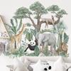 Rainforest Animal Wall Stickers Living Room Bedroom Sofa Background Wall Decoration Giraffe Elephant Home Wall Stickers
