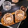 8Pcs Silver/Gold Crystal Candlestick Hollow Tea Lamp Container Luxury Tea Light Box  Wedding