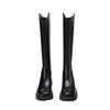Long boots, real soft leather V-mouth new women's autumn and winter velvet brown heightened thick-soled high tube versatile knight boots