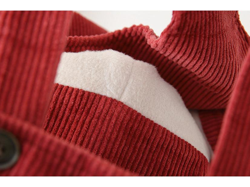 2025 Winter Korean Style Corduroy Overalls for 0-3 Year Olds - Velvet-Lined for Extra Warmth