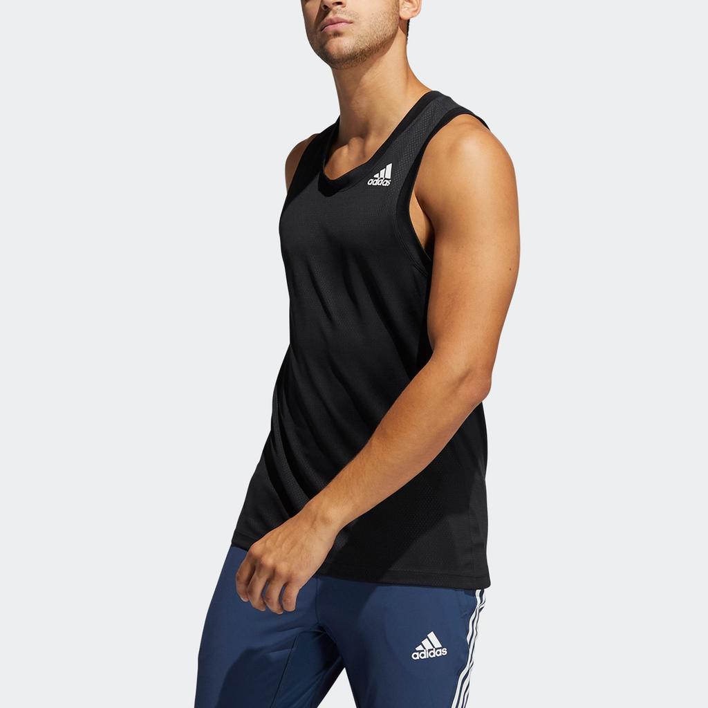 Adidas Tank Tops Men's Black Crew Neck Moderate Straight Fit GP7661