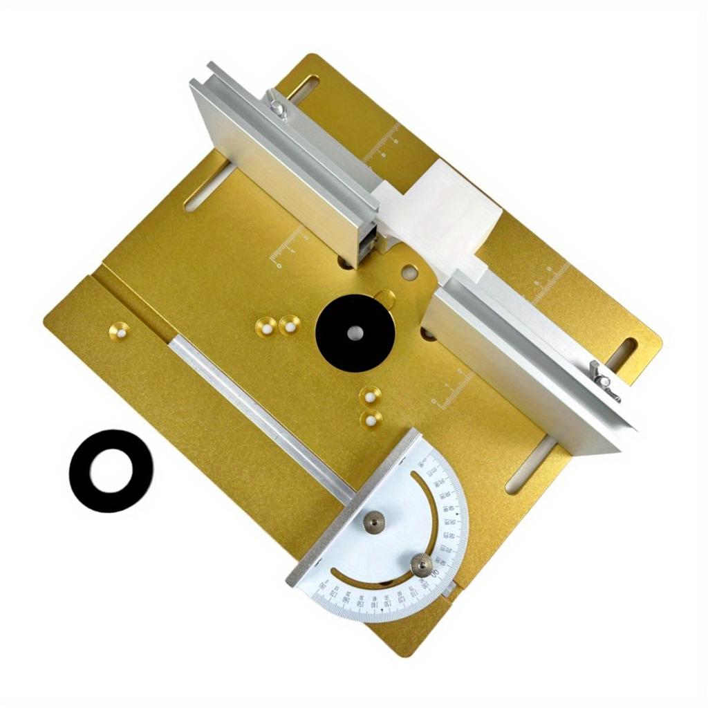Aluminium Router Table Insert Plate Woodworking Trimmer Electric Wood Milling Flip Plate with Miter Gauge for DIY Working Benche