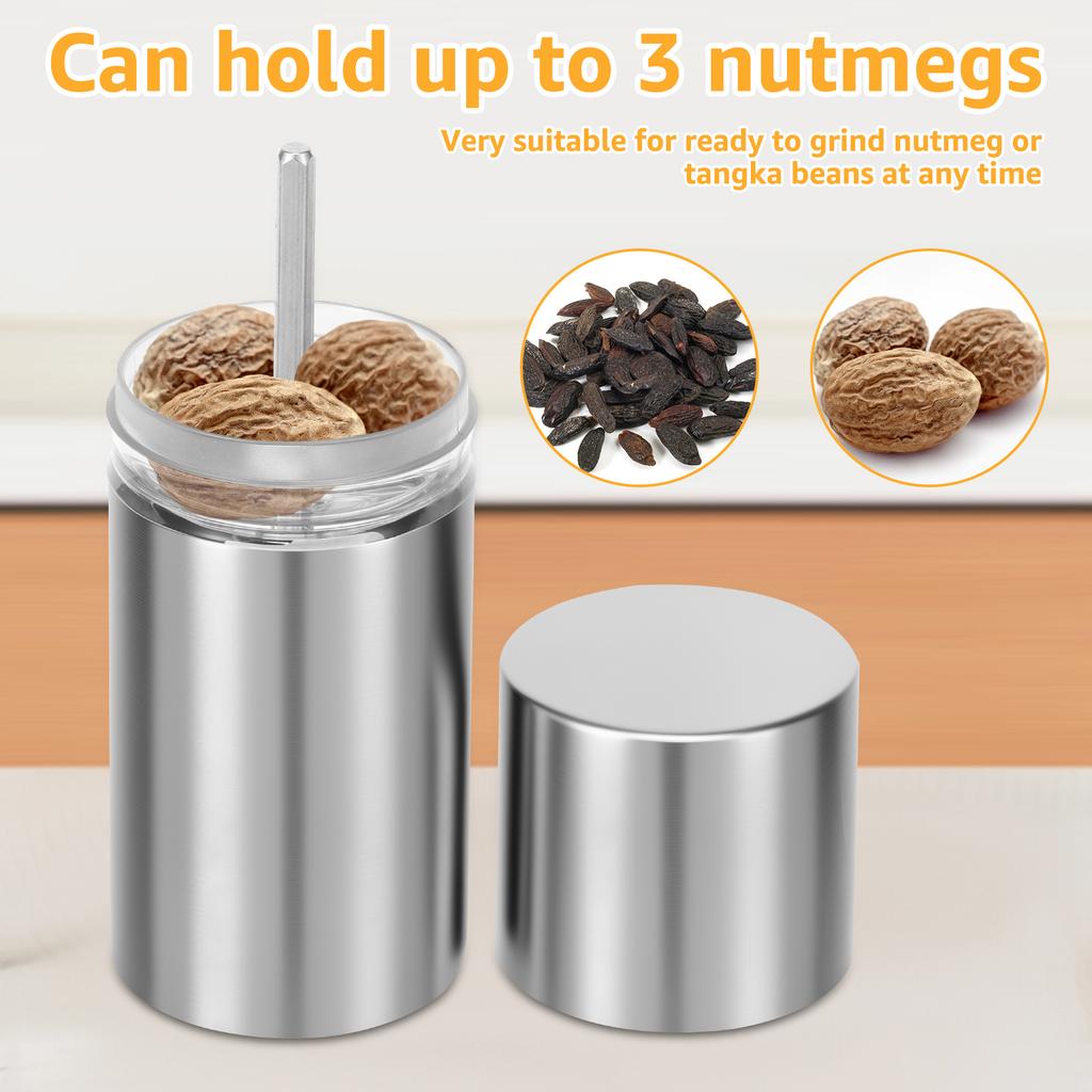 Manual Nutmeg Mill Grater Metal Grinding Nut And Hard Spice Hand Grinding Machine Crushers Stainless Steel Adjust Kitchen Tools