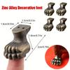 4pcs Antique Foot Brass Jewelry Bracket Cabinet Protector For Furniture Hardware Wood Box Decorative Feet Leg Corner Hardware