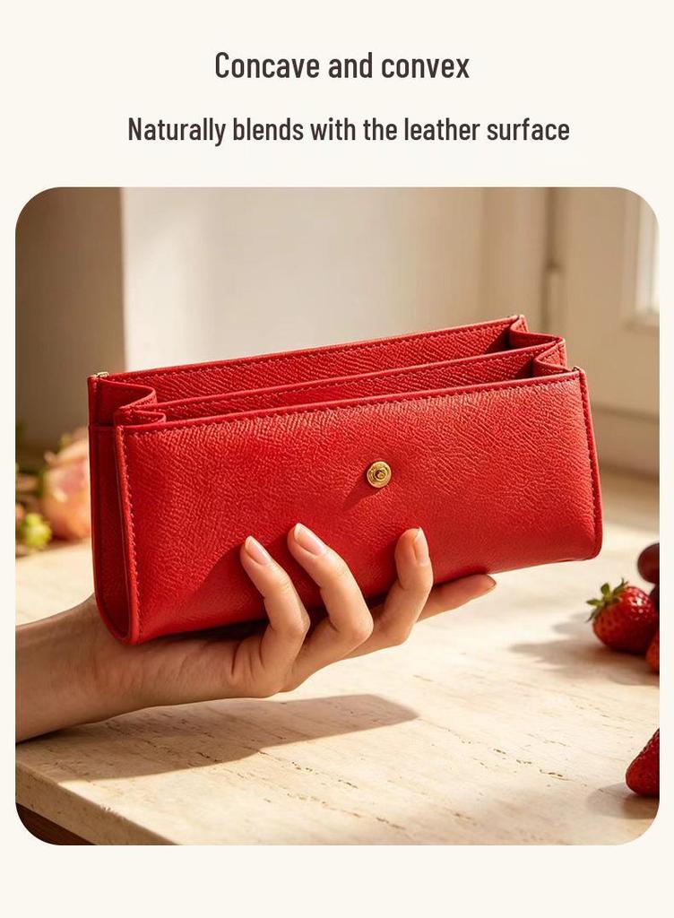 Women's Multifunctional PU Leather Clutch: Stylish Large-Capacity Wallet with Buckle Coin Purse