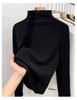 Silk Half-High Collar Women's Base Layer: 2025 Autumn/Winter Velvet Lambswool Warm T-shirt.