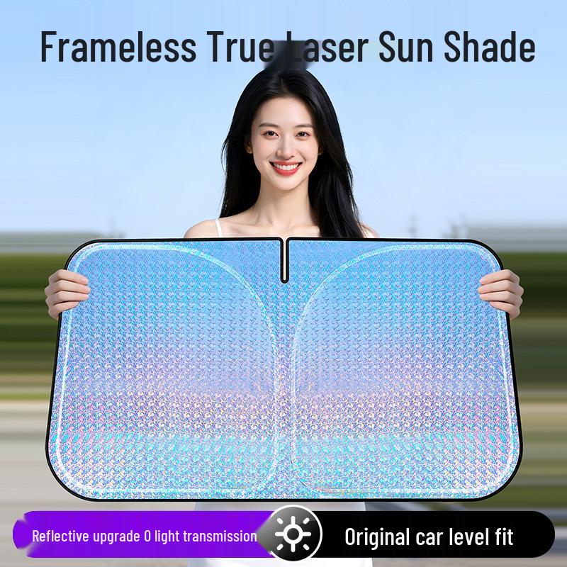 Car Interior Sunshade: Laser Sun Block & Heat Insulation for Windshield Protection