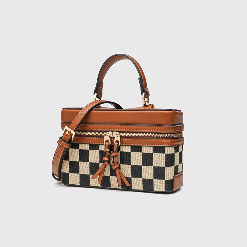Cross-mirror box bag, small square bag, shoulder messenger women's bag, fashionable versatile handbag, niche