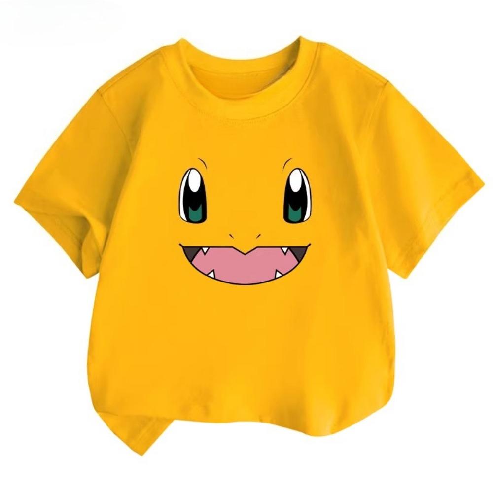 Potdemiel Pikachu Print  Children's T-Shirt, New Summer Style, Casual, Comfortable, and Breathable Children's Top