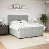Maison Exclusive - Sommier à lattes de lit et matelas Gris clair 200x200cm Velours
