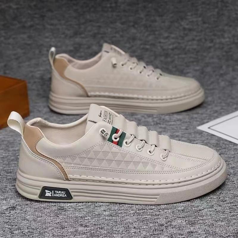 

Весна 2025 года, новые дышащие туфли для активного отдыха, молодежный тренд, мужская повседневная кожаная обувь, маленькие белые туфли, обувь для скейтбординга, мужская обувь с одной педалью 39 хаки