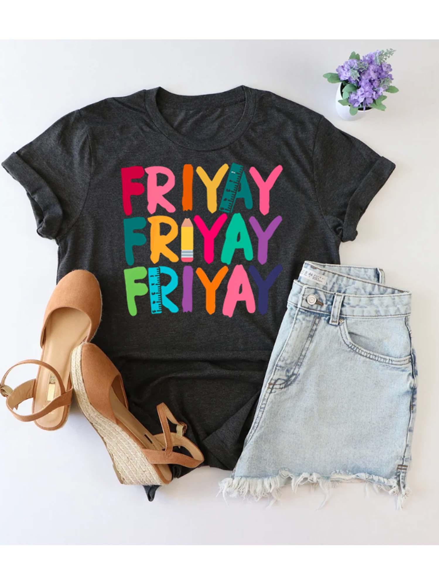 

Women s T-shirt, Cotton, Black - Colorful Friday Vibes S разноцветный