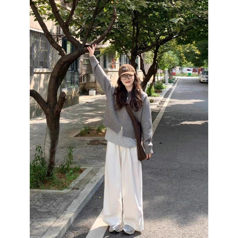 

Lazy Gray Hooded Double Zipper Knitting Cardigan Sweater Blue M [Suggested 45.00 kg-52.50 kg]]