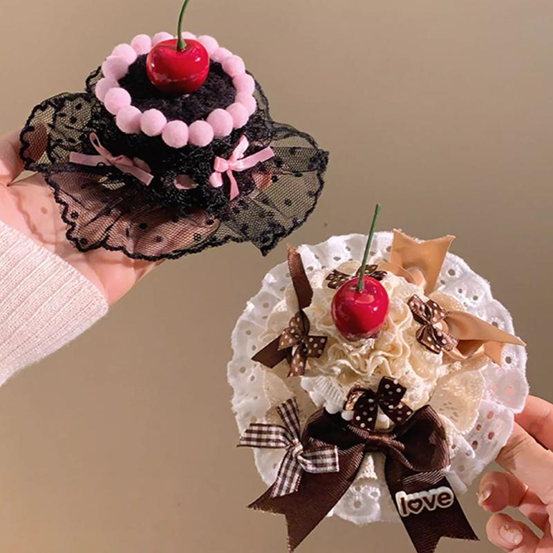 Latest Lolita Lace Cake Hair Clip Cute Children Hairpins Headdress Hair Accessories Kawaii Women Girls Hair Ornament