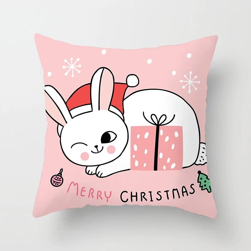 Christmas Elk Home Pillowcase Christmas Printed Bed Home Decor Cushion Cover Christmas Decorative Pillowcase