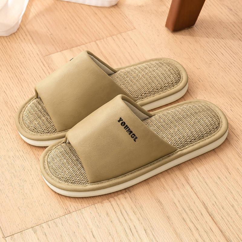 

Высококлассные роскошные открытые шлепанцы из льна, мужские весенне-осенние, для дома, на четыре сезона, хлопково-льняные шлепанцы, женские новые зимние и летние 40-41 [Suitable for sizes 39-40]