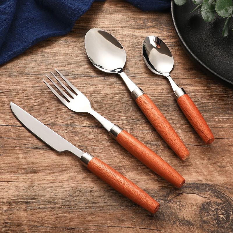 Jaswehome 1/4Pcs Western Cutlery Set Stainless Steel Dinnerware Knife Fork And Spoon Upscale Tableware Set