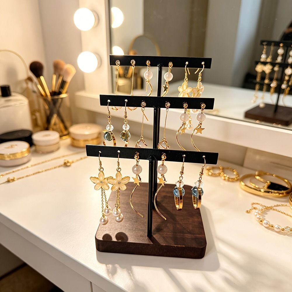 Black Gold Jewelry Storage Rack Multifunctional Earstuds Rack  Jewelry Organization