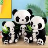 Sichuan Black and White Bamboo Leaf Panda Doll Mother and Child Simulation Red Panda Rag Doll Plush Toy Gift for Daughter