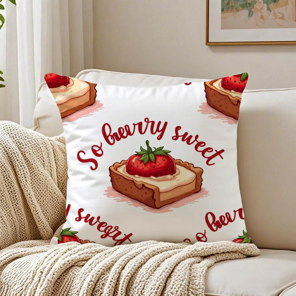Cute strawberry print Cushion Cover Pillowcase Antidustmite living Room Sofa Decor Cushion Room