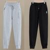 Women's Velvet Lined Harem Sweatpants: Winter Korean Style, Loose Cuffs, Elastic Waist, Slim Fit.