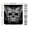 Tuniu Black Skull Lace Floral Pattern Bathroom Curtain Gothic Decor Bedroom Shower Curtain