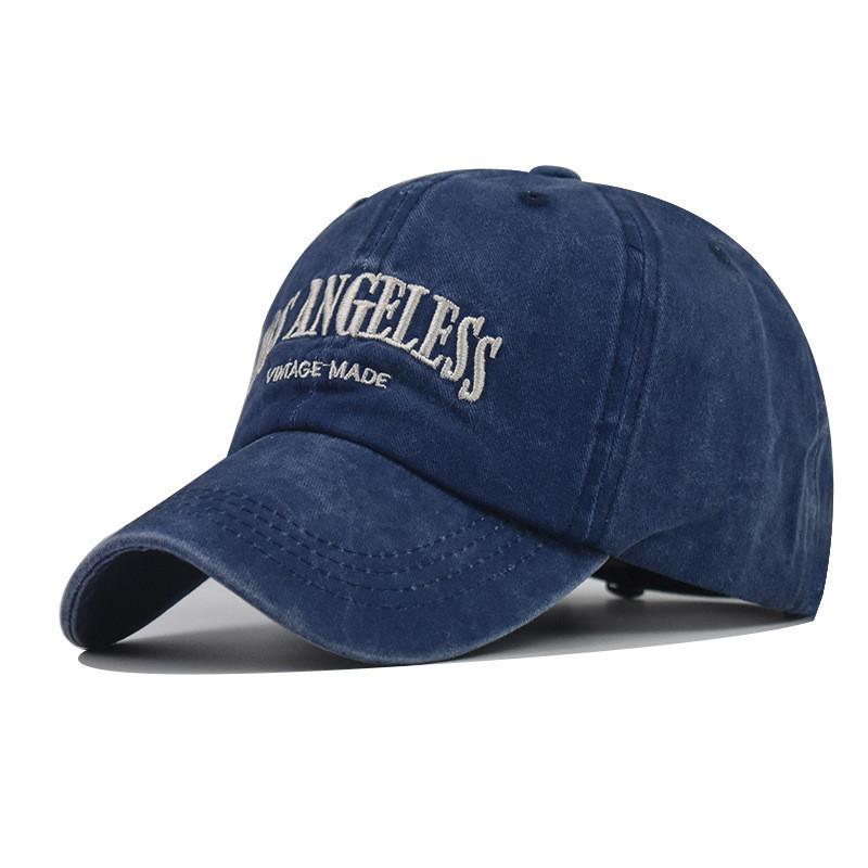 

Los Angeless Hat Letter Embroidered Baseball Hat Cotton Material тёмно-синий