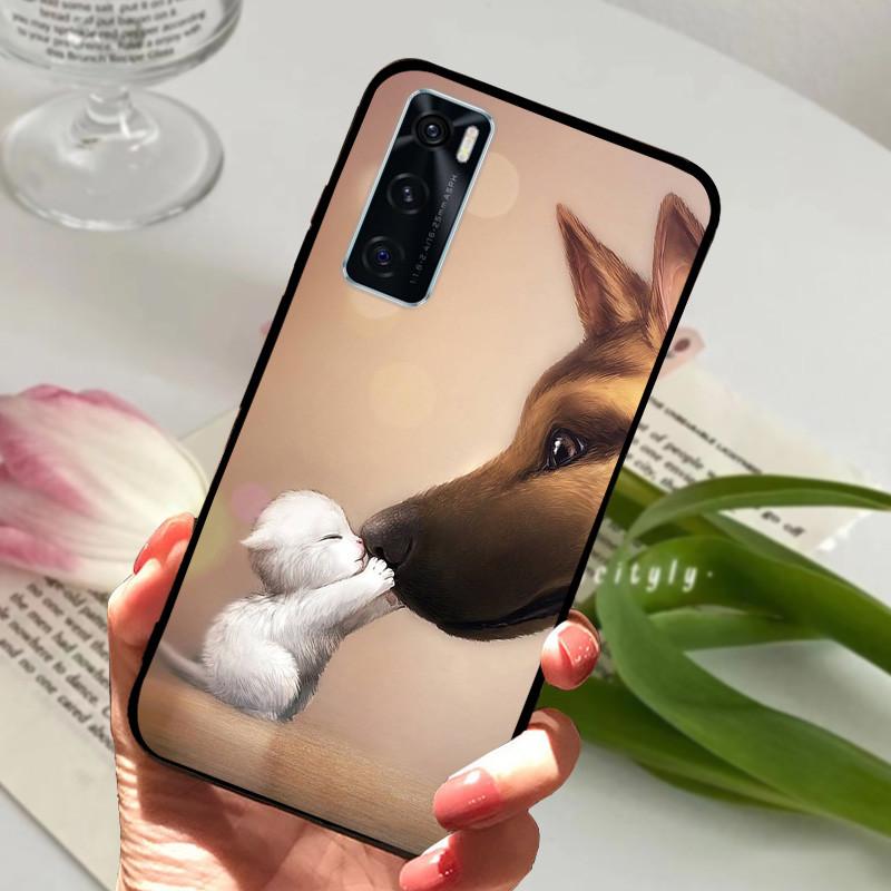For Vivo V20 SE Case Animal Cartoon Soft Silicone Funda for Vivo V20 SE V2022 V2023 Phone Cover VivoV20SE Black Coque 6.44 inch