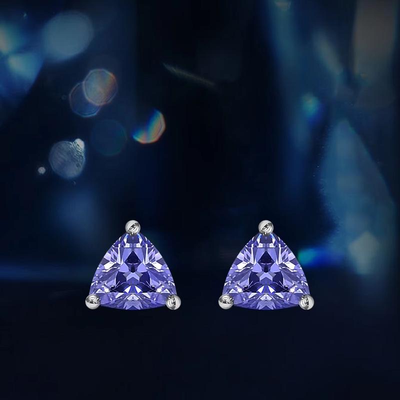 925 Sterling SilverTanzanite Stud Earrings for Women Luxury Gemstone Simple Fine Jewelry Accessories Party Wedding Gift