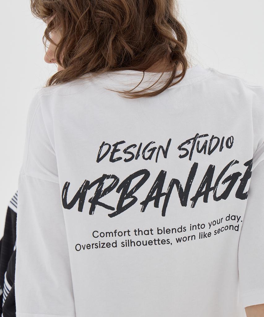 URBANAGE Design Studio Logo Oversized Short Sleeve_White