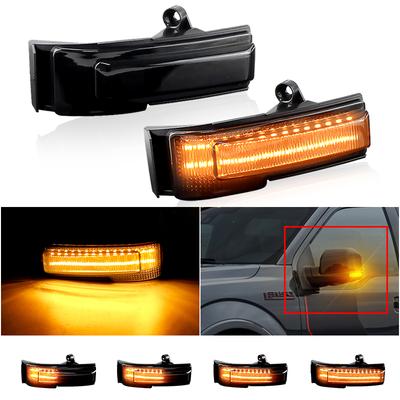 2PCS Side Mirror Signal Blinker Lights For Ford F-150 2015-2026 F150 LCI 2018-up LED Dynamic Turn Signal Lamp Black Lens