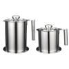 Oil Storage Pot Stainless Steel Oil Strainer Kitchen Tool Professional Cooks 1800ml Oil Residue Filter 1Pack