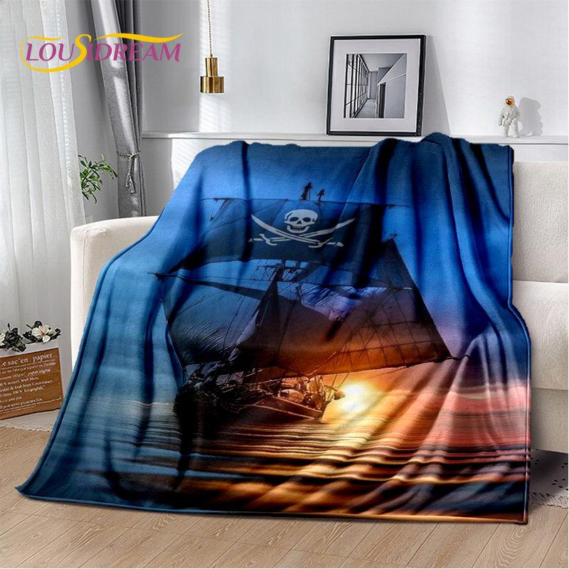 A Pirate Boat,Barque,Boat Ship Monster Soft Plush Blanket,Flannel Blanket Throw Blanket for Living Room Bedroom Bed Sofa Picnic