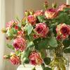 6pcs Curled Edge Rose Artificial Flowers with Soft Touch, Suitable for Luxury Weddings, Home Decorations and Mother's Day, Father's Day