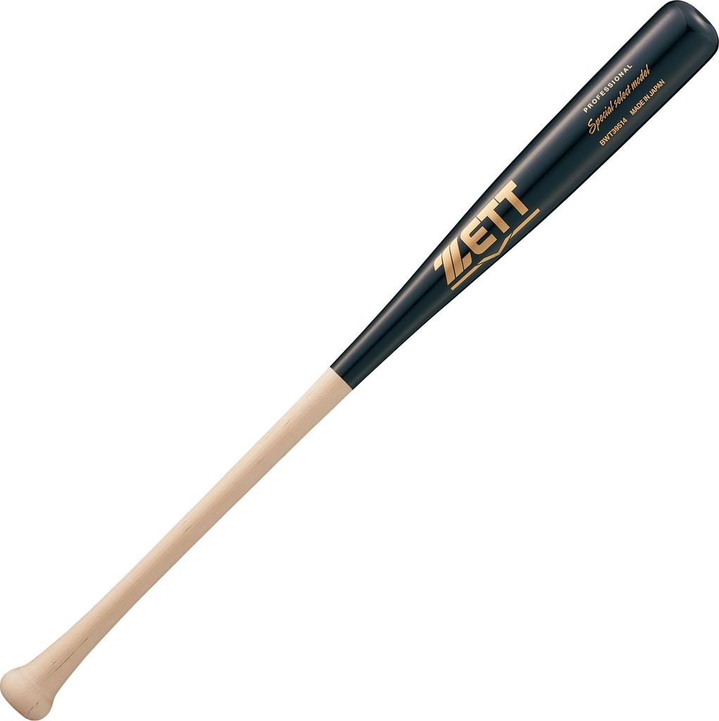 ZETT Special Select Model Softball Wooden 760g Average Natural x Black Made in BWT39514 Bat, (Hokkaido Birch), 84cm, Weight, (1219GE), Japan,