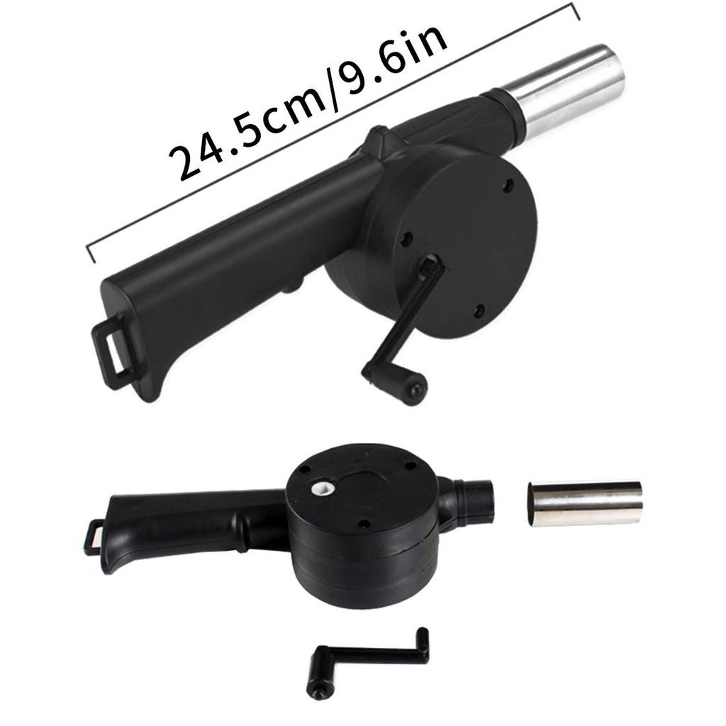Grill Manual Fan Hand Crank BBQ Fan Portable Barbeque Air Blower With Manual Handle Speed Control Hand-cranked Blower For Out
