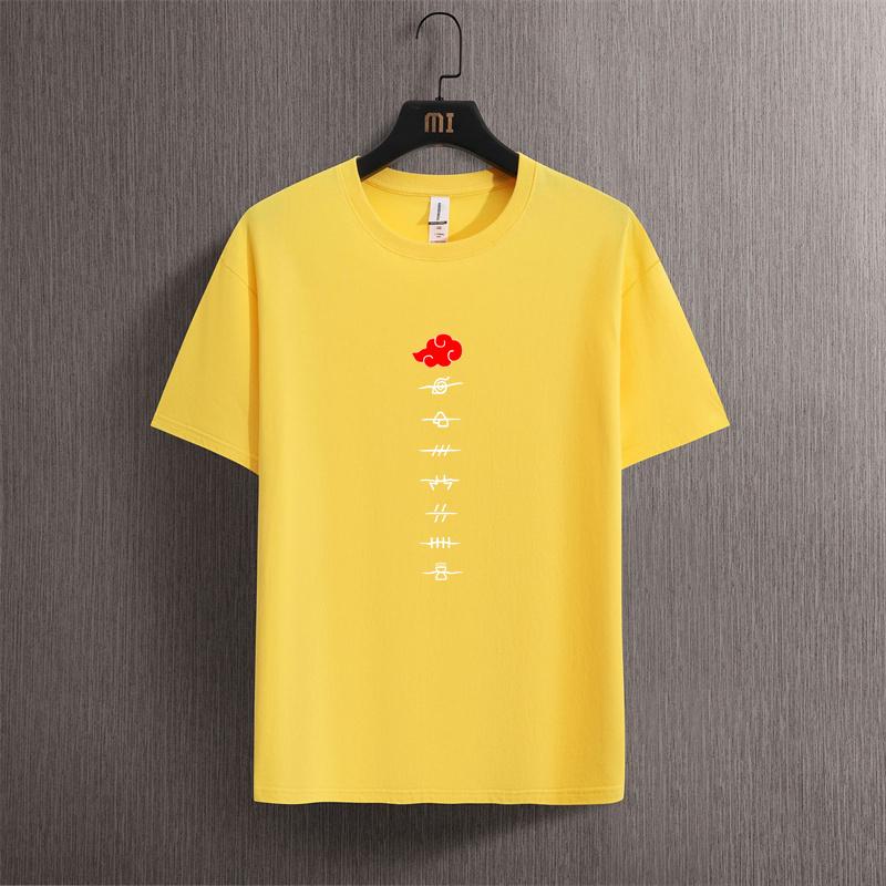 2024 New Mens and Women S Nine Tailed Fire T-shirt Shadow Ninja Short Sleeve Anime Surrounding Fashion Trend Top T-shirt Summer