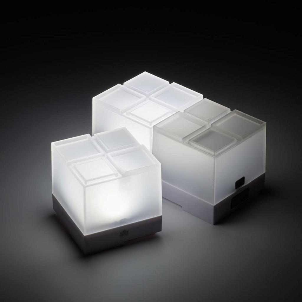 LOGOS Battery-Operated Remote Control Block Light - BA (3 Pieces) 74175030 White (approx.) 8cm W X 8cm D X 8cm H (1 Piece)