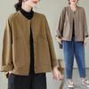 Damen Übergröße Langarm Baumwoll-Leinen Cardigan - Koreanischer Stil, Frühjahr 2026 Kollektion