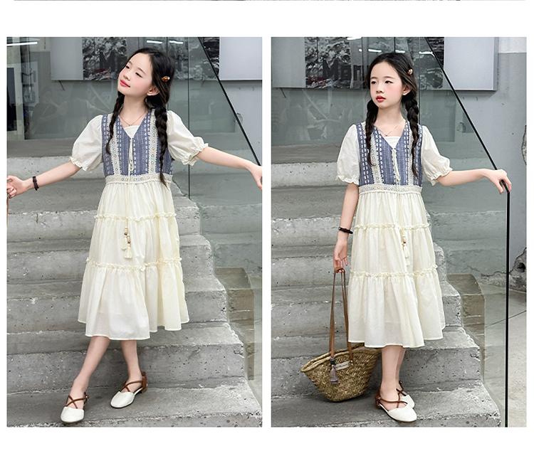 Girls' dress 2026 new summer children's dress, stylish girls' summer dress, big children's princess dress, forest series