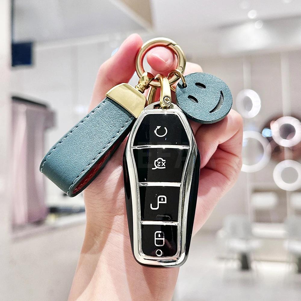 Tpu Remote Fob Holder For Byd Song Plus Atto 3 Han Ev Tang Dm Qin Seal Dolphin Car Key Case Cover Shell Keychain Accessories
