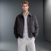 2024 Men's Solid Color Woolen Lapel Jacket: Spring/Autumn British Style Cardigan