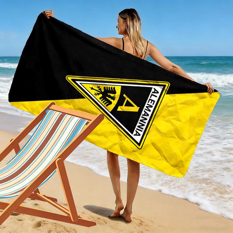 Ręcznik Plażowy z Nadrukiem Alemannia Aachen, Duży Miękki Szybkoschnący Ręcznik na Plażę Kemping Pływanie