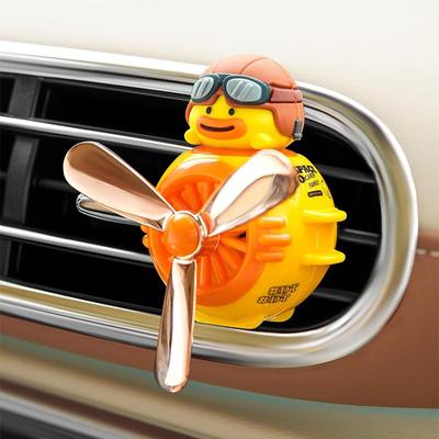 Cute Pilot Duck Car Air Freshener, Car Diffuser Rotating Propeller Cartoon Car Air Vent Fan Creative Car Perfume Decoration For Cars Air Vent