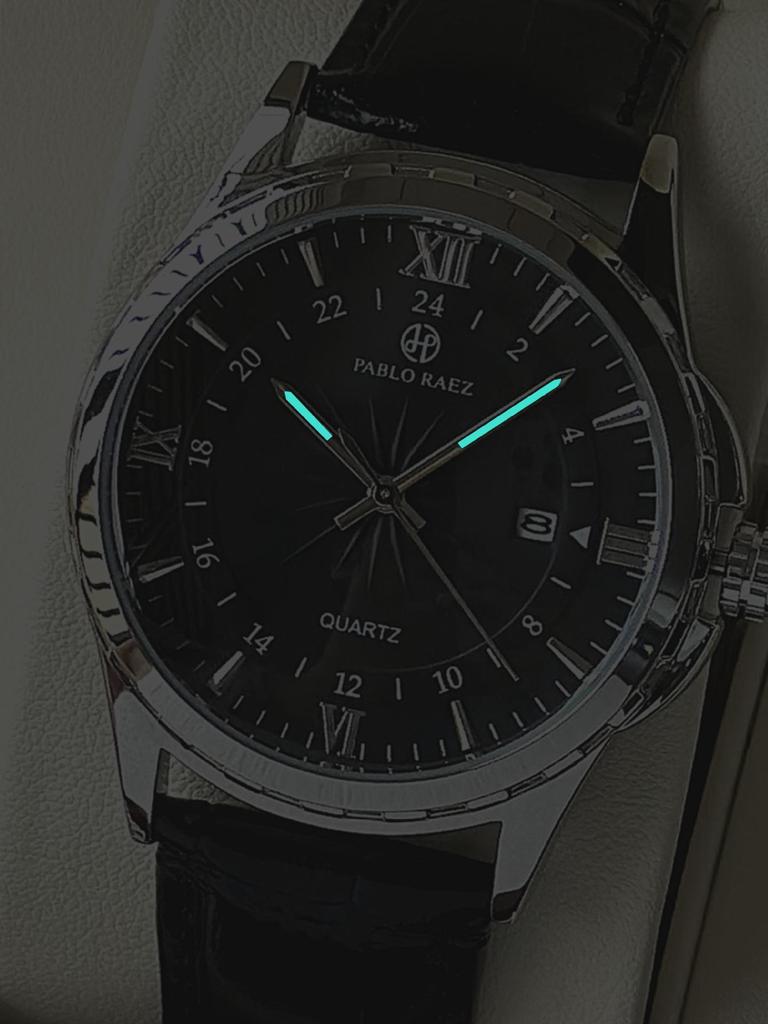 Elegant Men's Quartz Watch with Calendar - Waterproof Leather Strap