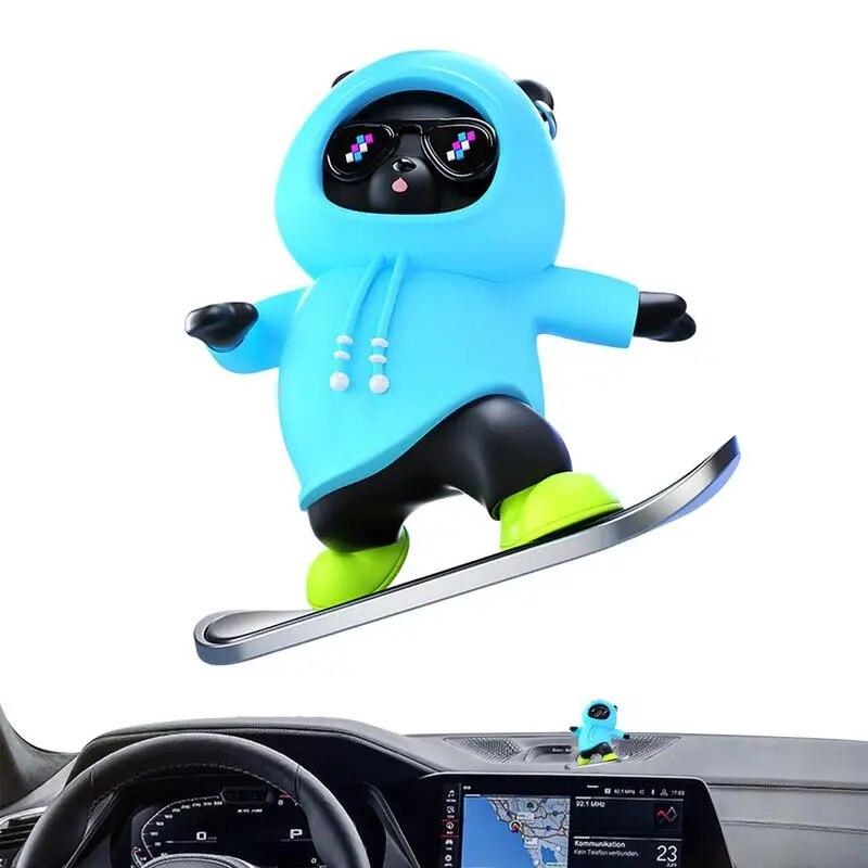 

Фигурка медведя в виде автомобиля, милая фигурка медведя для приборной панели автомобиля, настольные украшения, самоклеящиеся для кабинета, книжной полки, гостиной