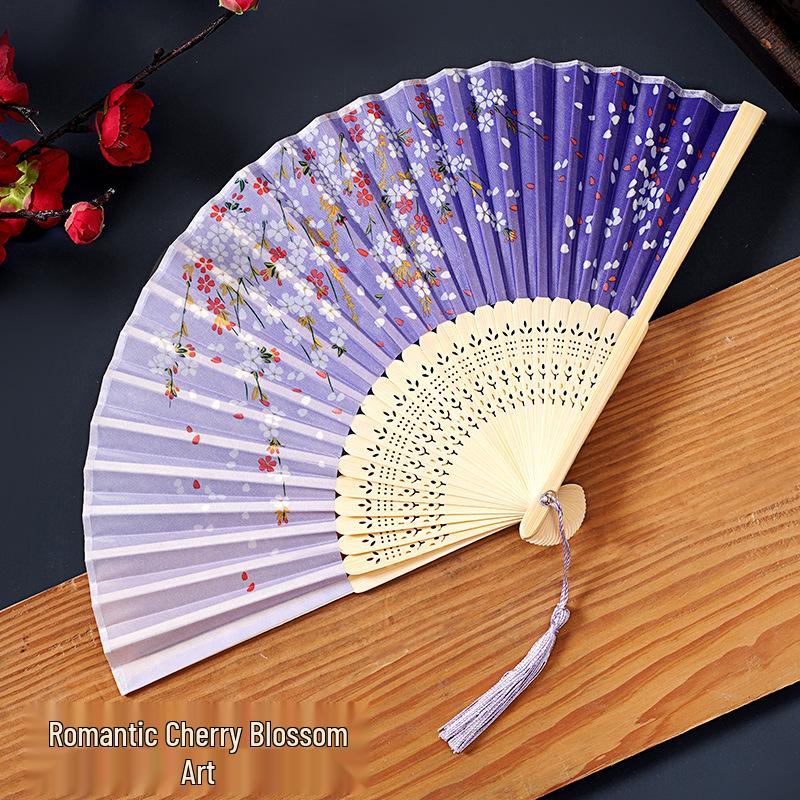 

Портативний складаний віяло в китайському стилі для жінок та дітей - Ханфу, Ціпао, літній танцювальний аксесуар