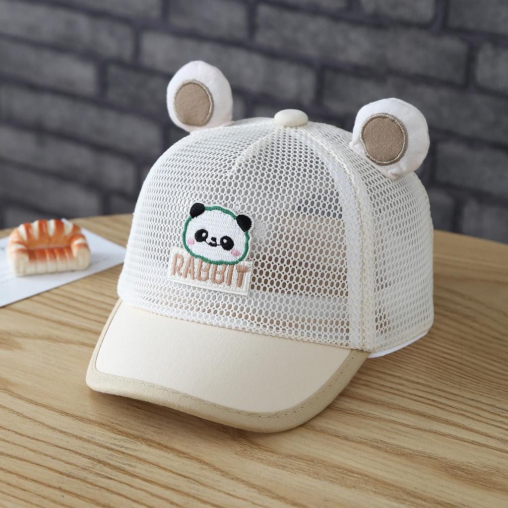 Fashionable and Cute Animal Ears All-Over Net Fabric Breathable Baseball Cap for Summer Outdoor Sun Protection Beanie Hat