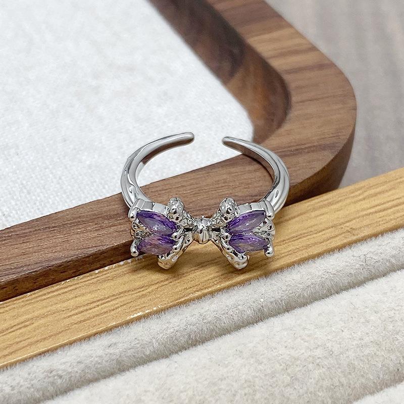 [Crystal Color Diamond] Color Treasure Full Diamond Super Immortal Zir*****Pening Ring French Niche Light Luxury High Sense Ring Female